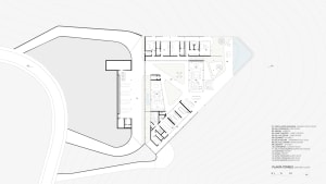 A detailed floor plan of a modern garden, showcasing its architectural features and layout.