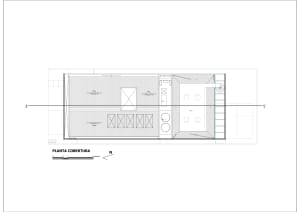 Architectural layout of a building's roof structure.