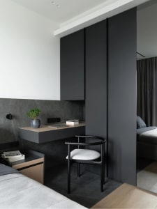 Minimalist black minimalist workspace bedroom