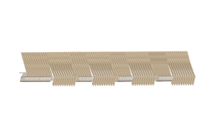 Rendering of a clear roof panel system made of cardboard.