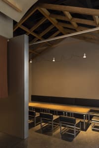 Concrete walls and flooring in a modern cafe interior