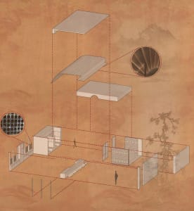 A designed space featuring metal materials, with a focus on the integration of metal elements in architectural design.