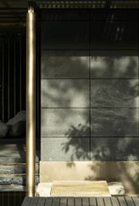 Modern interior design with stone elements