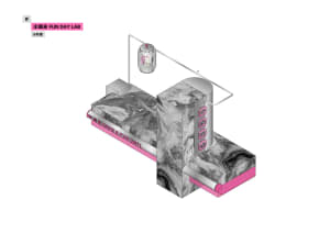 3D rendering of a technical plan for Fun Day Lab