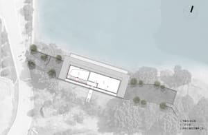Floor plan of a modern architectural design featuring concrete construction materials.