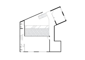 2D technical drawing of a building's floor plan