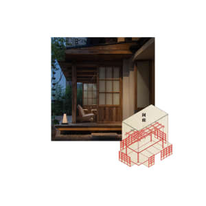 A traditional wooden interior with a wooden floor, wooden walls, and wooden furniture.