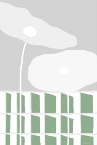 Abstract architectural illustration with digital rendering technique.