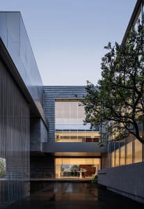 Modern building featuring glass and concrete materials