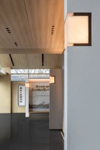 Modern minimalist living room with concrete elements