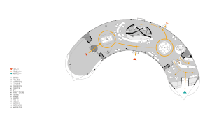Floor plan of a commercial space showing functional zones and layout.