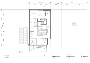 Detailed office building plan on paper