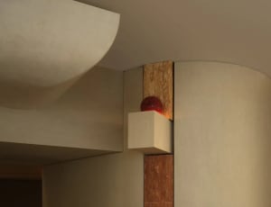 Modern architectural space featuring concrete and marble materials.