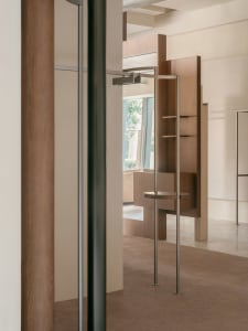 Modern storefront featuring glass elements and minimalist design