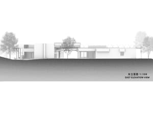 A modern exterior design with concrete material and a minimalist style.