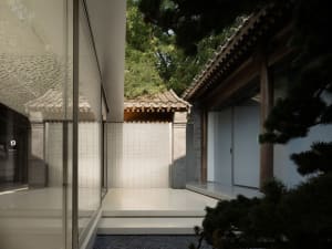 Modern design interior featuring glass elements and minimalist aesthetic