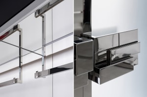 Close-up image of modern metal frame details.
