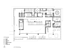 A detailed black and white architectural drawing depicting the floor plan of a 3rd floor office space, showing various rooms 