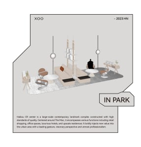 Modern retail store interior with concrete and glass materials