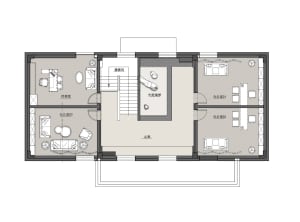 Floor plan of an office space showing various offices and layout.