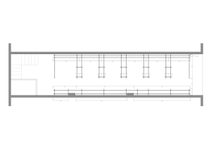 Modern architectural interior design featuring a metal steel frame structure.