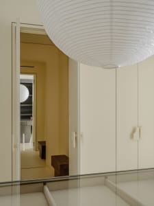 Minimalist interior design featuring wood elements