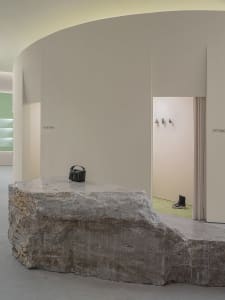 Concrete storefront with a minimalist design.
