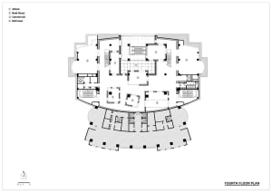 Floor plan of a commercial office space