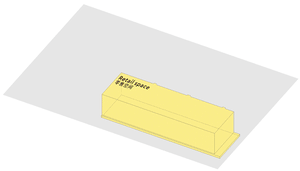 Modern retail space designed in yellow acrylic material.