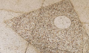 Modern floor tile pattern featuring a terrazzo design