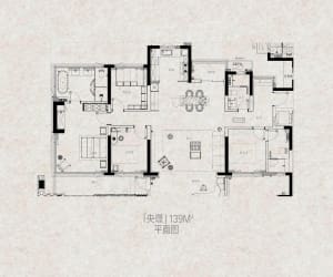 Floor plan of a residential house with 139 square meters of living space