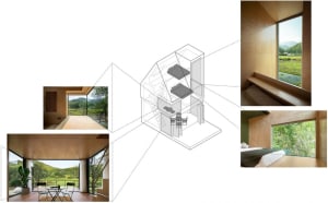 Modern residential interior with wood features and minimalist design