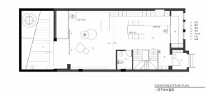 A modern architectural floor plan depicted in white and black.