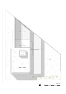 Architectural drawing with sections labeled as roof inaccessible and accessible.