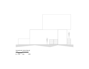 A modern concrete building exterior elevation.