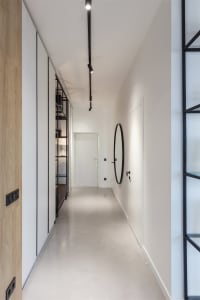 Modern concrete bedroom showcasing minimalist design elements and simple color palette