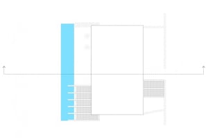 A modern residential floor plan highlighting the basement area.