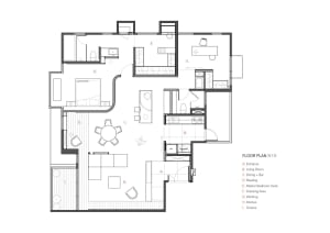 Floor plan of a modern residential apartment