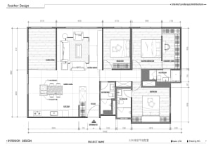 Floor plan of a modern residential home with wooden features