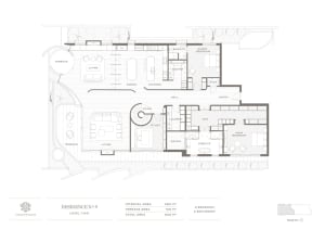 Two-level residential floor plan with modern design elements, including open floor plan, spacious living areas, and multiple 