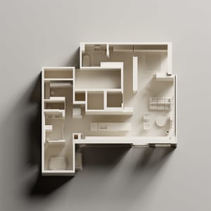 Minimalist residential apartment layout plan