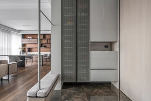 Modern apartment featuring sleek, contemporary design elements.