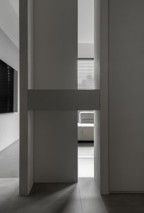 Modern minimalist interior design with concrete walls