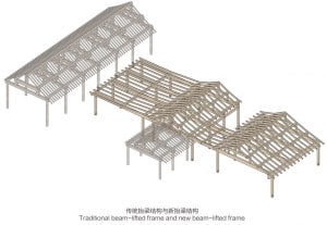 A comparison of traditional and new beam-lifted frames constructed with wood materials.