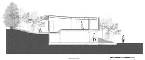 A sleek, modern interior with steel structural elements and expansive open spaces.