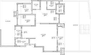 Floor plan of a residential or commercial space