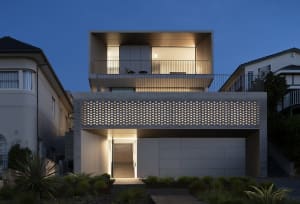 Modern house exterior made of concrete.