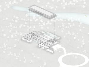 An architectural floor plan drawing of a residential building made on paper.