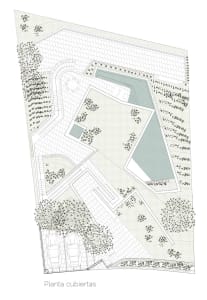 A detailed architectural floor plan of a modern residential building featuring a terrazzo floor.