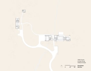 A floor plan of a residential architecture, depicted in a technical drawing style on a paper document.